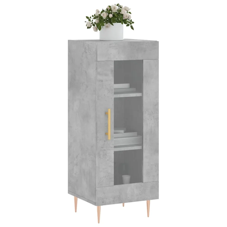 Buffet Gris béton 34,5x34x90 cm Bois d'ingénierie - 3