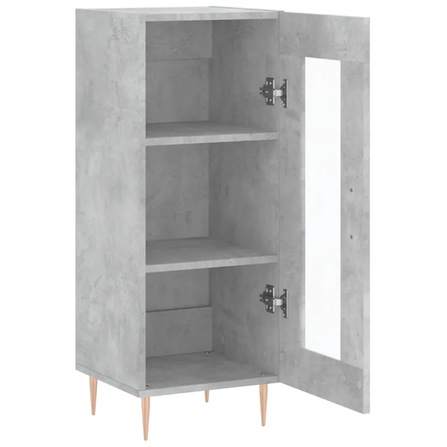 Buffet Gris béton 34,5x34x90 cm Bois d'ingénierie - 6