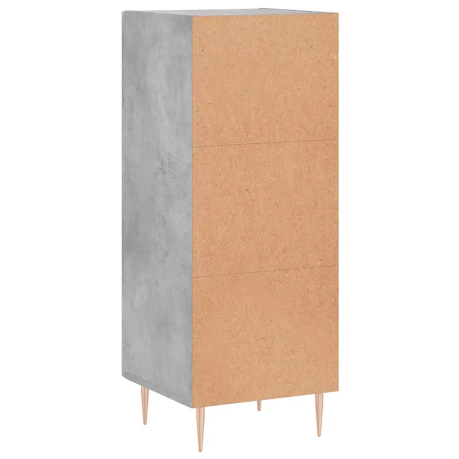 Buffet Gris béton 34,5x34x90 cm Bois d'ingénierie - 8