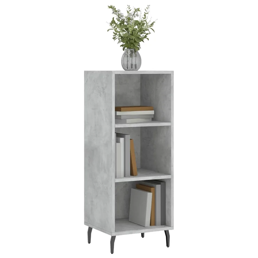Buffet gris béton 34,5x32,5x90 cm bois d'ingénierie - 3
