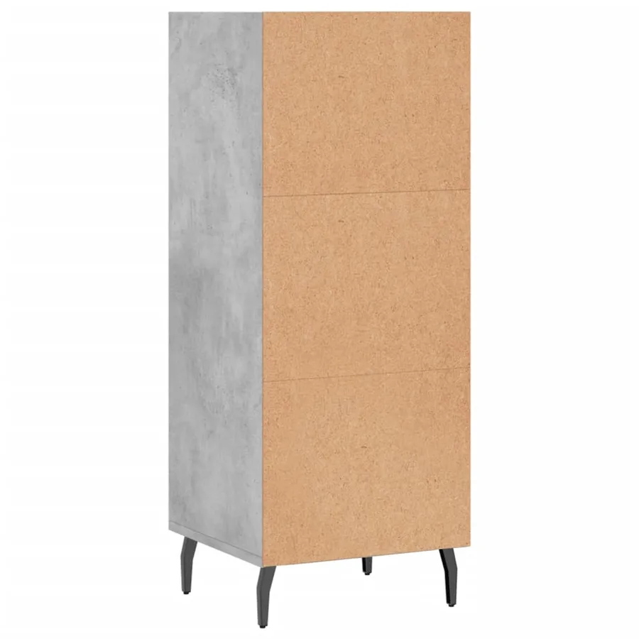 Buffet gris béton 34,5x32,5x90 cm bois d'ingénierie - 6