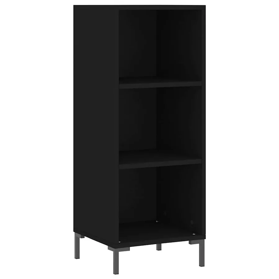 Buffet noir 34,5x32,5x90 cm bois d'ingénierie - 2