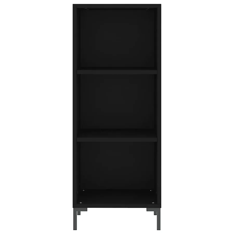 Buffet noir 34,5x32,5x90 cm bois d'ingénierie - 4