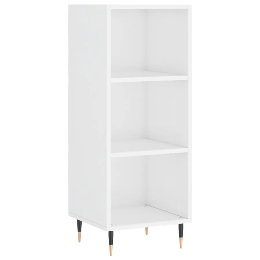 Buffet blanc brillant 34,5x32,5x90 cm bois d'ingénierie - 2