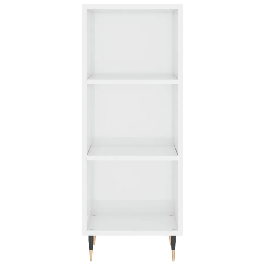 Buffet blanc brillant 34,5x32,5x90 cm bois d'ingénierie - 4