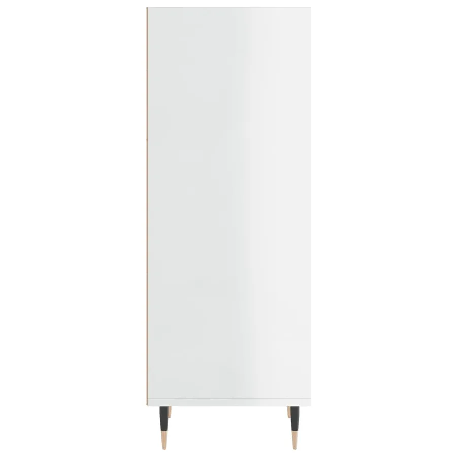 Buffet blanc brillant 34,5x32,5x90 cm bois d'ingénierie - 5