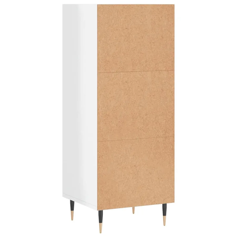 Buffet blanc brillant 34,5x32,5x90 cm bois d'ingénierie - 6