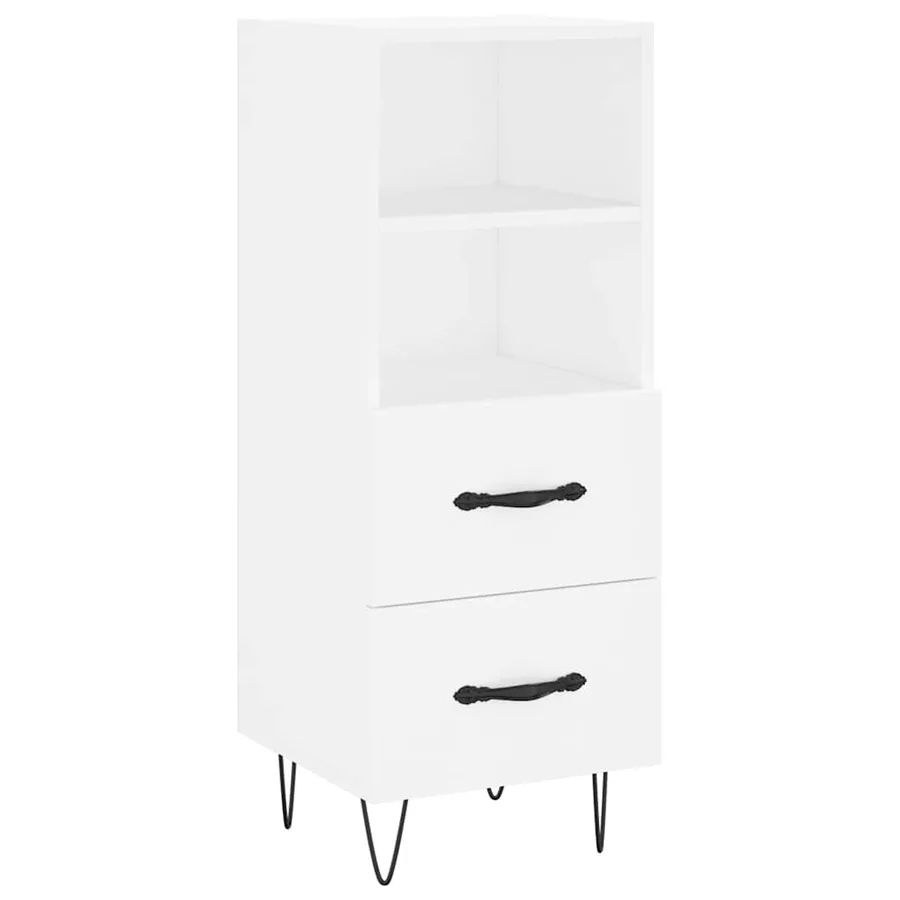 Buffet blanc 34,5x34x90 cm bois d'ingénierie - 2