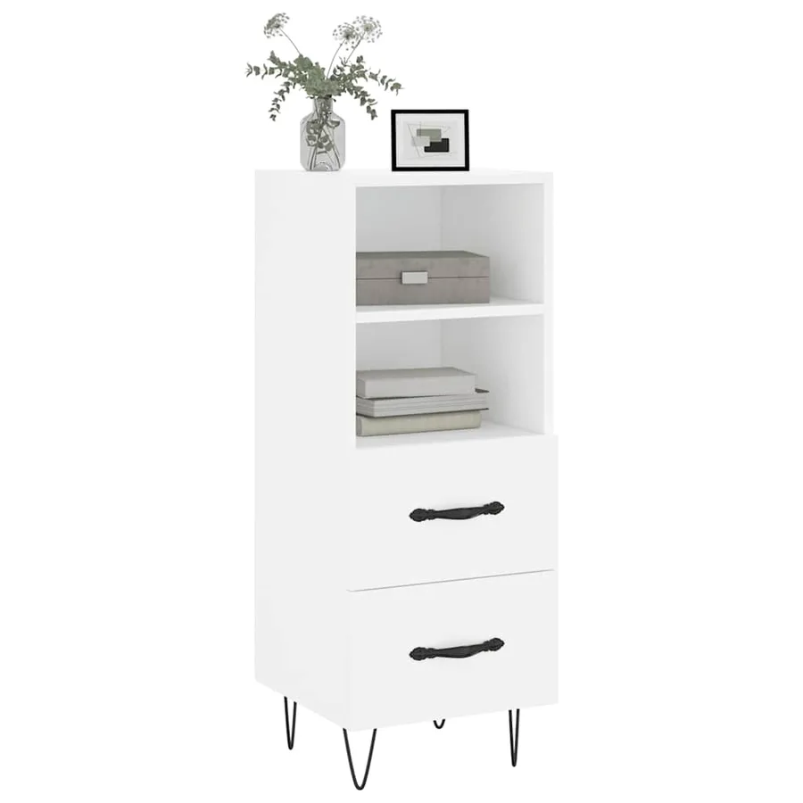 Buffet blanc 34,5x34x90 cm bois d'ingénierie - 3