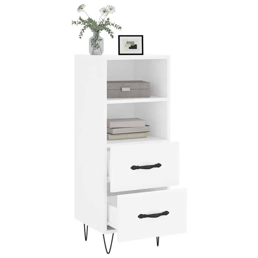 Buffet blanc 34,5x34x90 cm bois d'ingénierie - 4