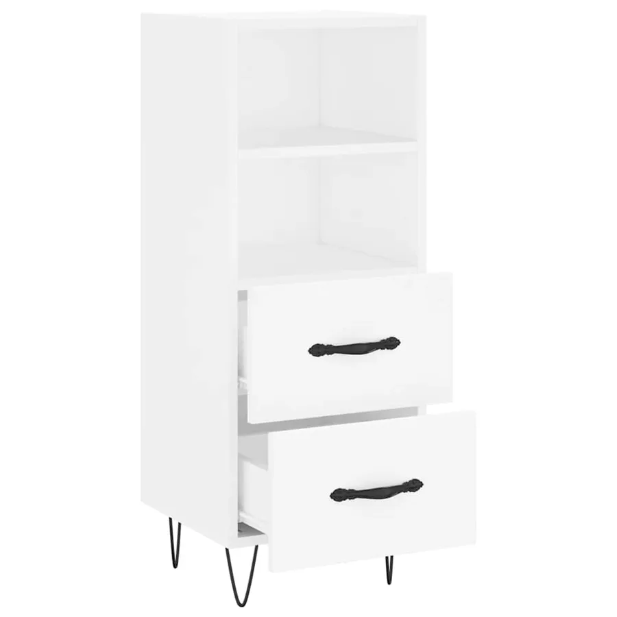 Buffet blanc 34,5x34x90 cm bois d'ingénierie - 5