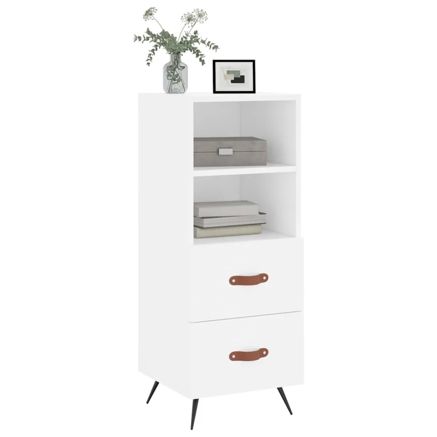 Buffet blanc 34,5x34x90 cm bois d'ingénierie - 3