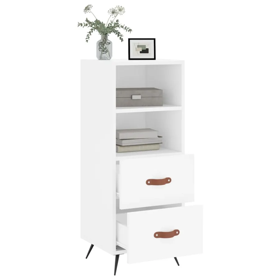 Buffet blanc 34,5x34x90 cm bois d'ingénierie - 4