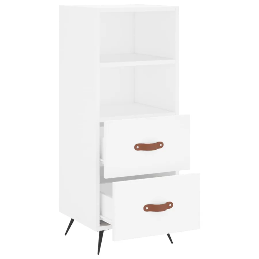 Buffet blanc 34,5x34x90 cm bois d'ingénierie - 5