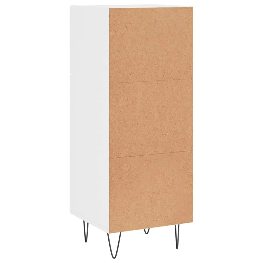 Buffet Blanc brillant 34,5x34x90 cm Bois d'ingénierie - 8