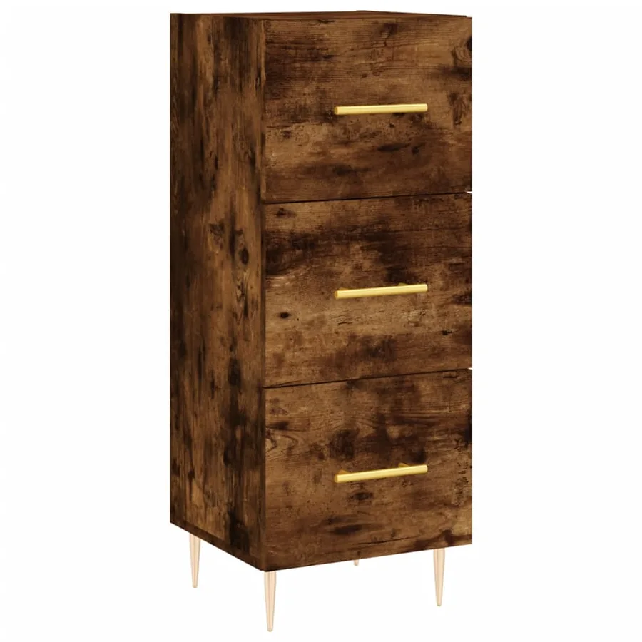 Buffet Chêne fumé 34,5x34x90 cm Bois d'ingénierie - 2