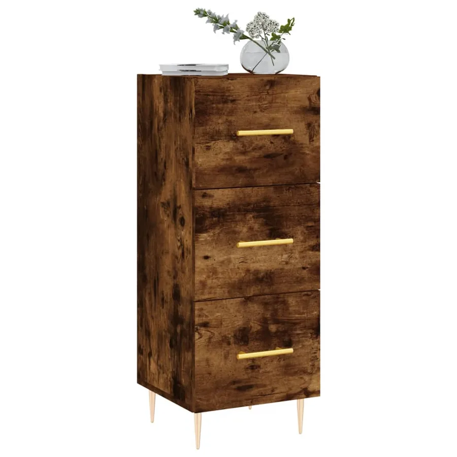 Buffet Chêne fumé 34,5x34x90 cm Bois d'ingénierie - 3