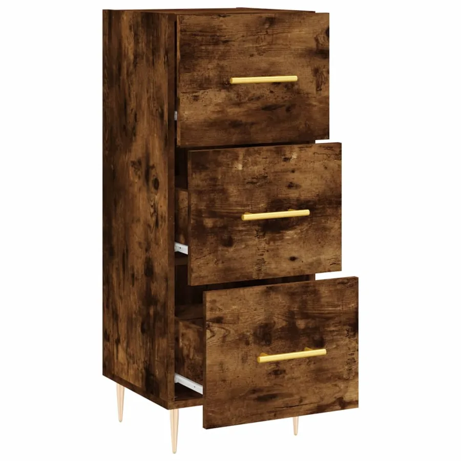 Buffet Chêne fumé 34,5x34x90 cm Bois d'ingénierie - 5