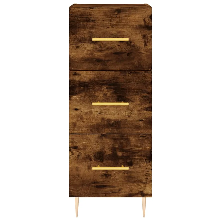 Buffet Chêne fumé 34,5x34x90 cm Bois d'ingénierie - 6