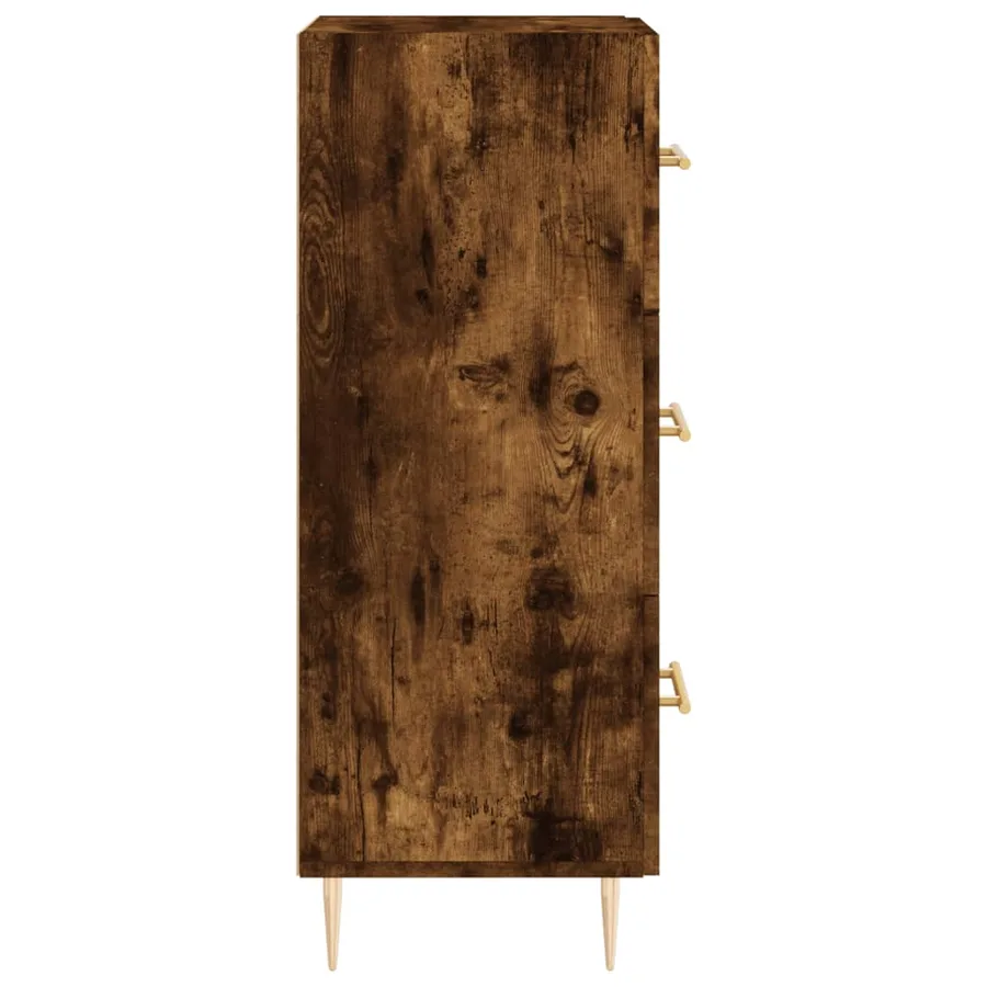 Buffet Chêne fumé 34,5x34x90 cm Bois d'ingénierie - 7