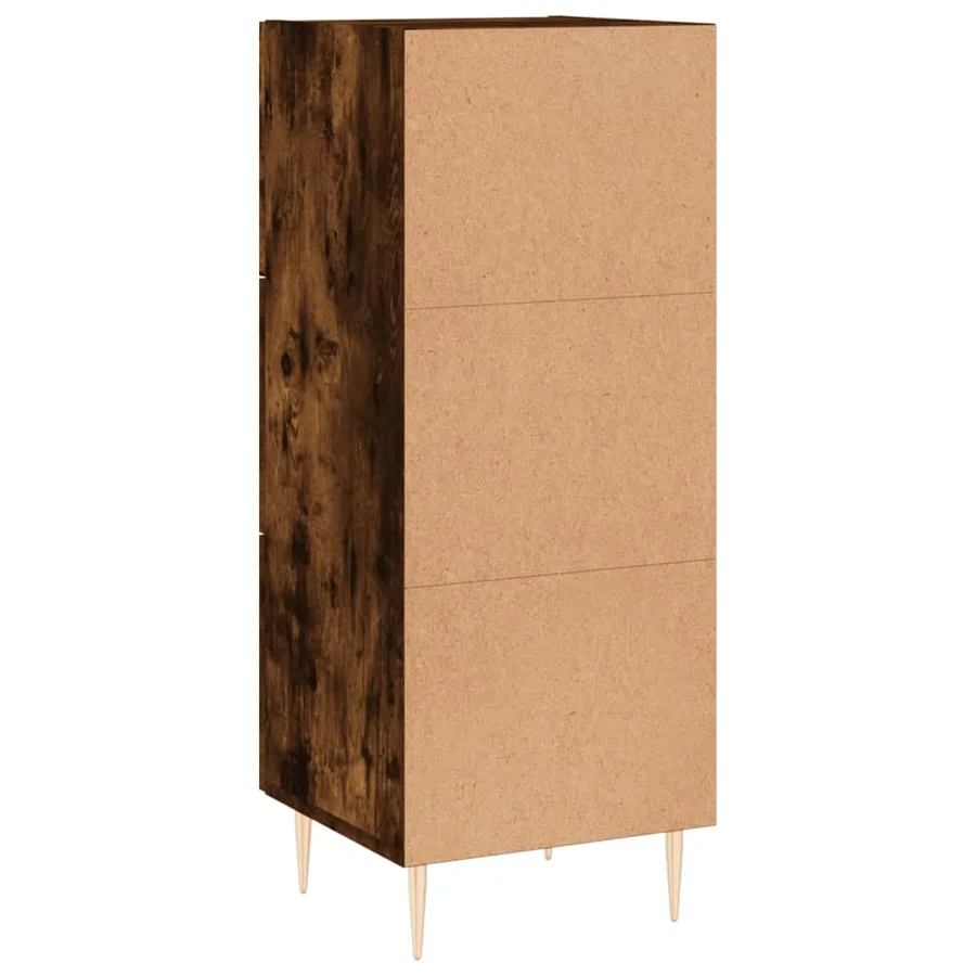 Buffet Chêne fumé 34,5x34x90 cm Bois d'ingénierie - 8