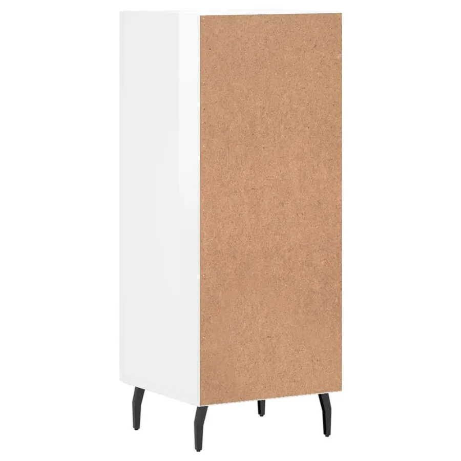 Buffet Blanc brillant 34,5x34x90 cm Bois d'ingénierie - 8