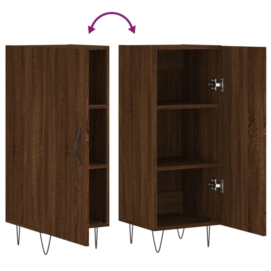 Buffet Chêne marron 34,5x34x90 cm Bois d'ingénierie - 9