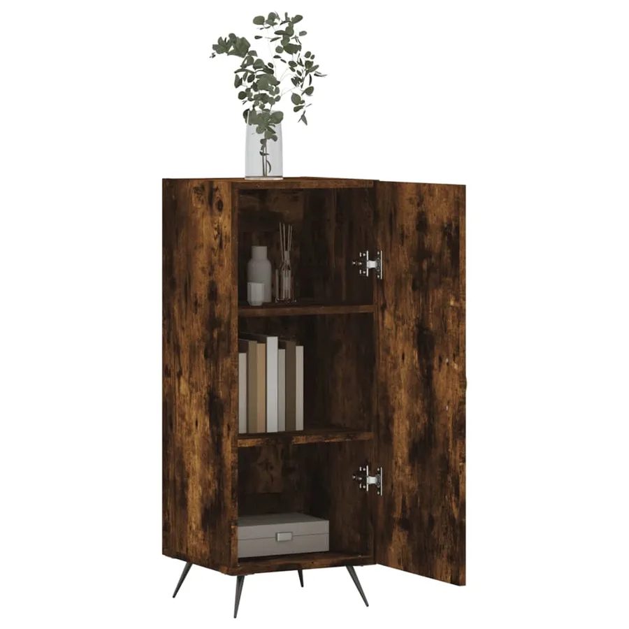 Buffet Chêne fumé 34,5x34x90 cm Bois d'ingénierie - 4