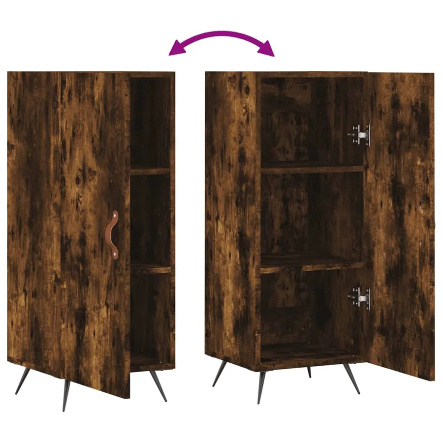 Buffet Chêne fumé 34,5x34x90 cm Bois d'ingénierie - 9