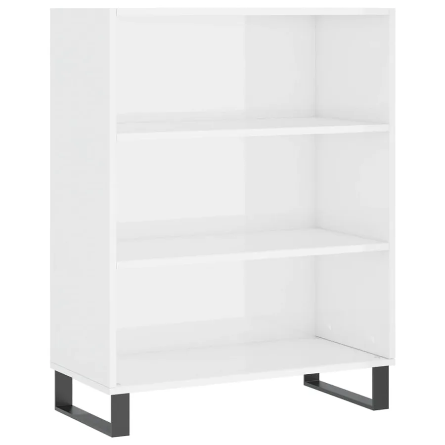 Armoire à étagères blanc brillant 69,5x32,5x90 cm - 2