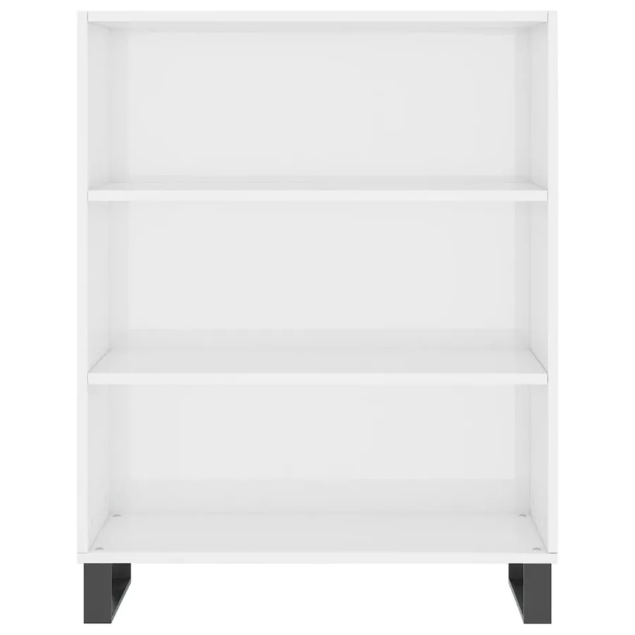 Armoire à étagères blanc brillant 69,5x32,5x90 cm - 4