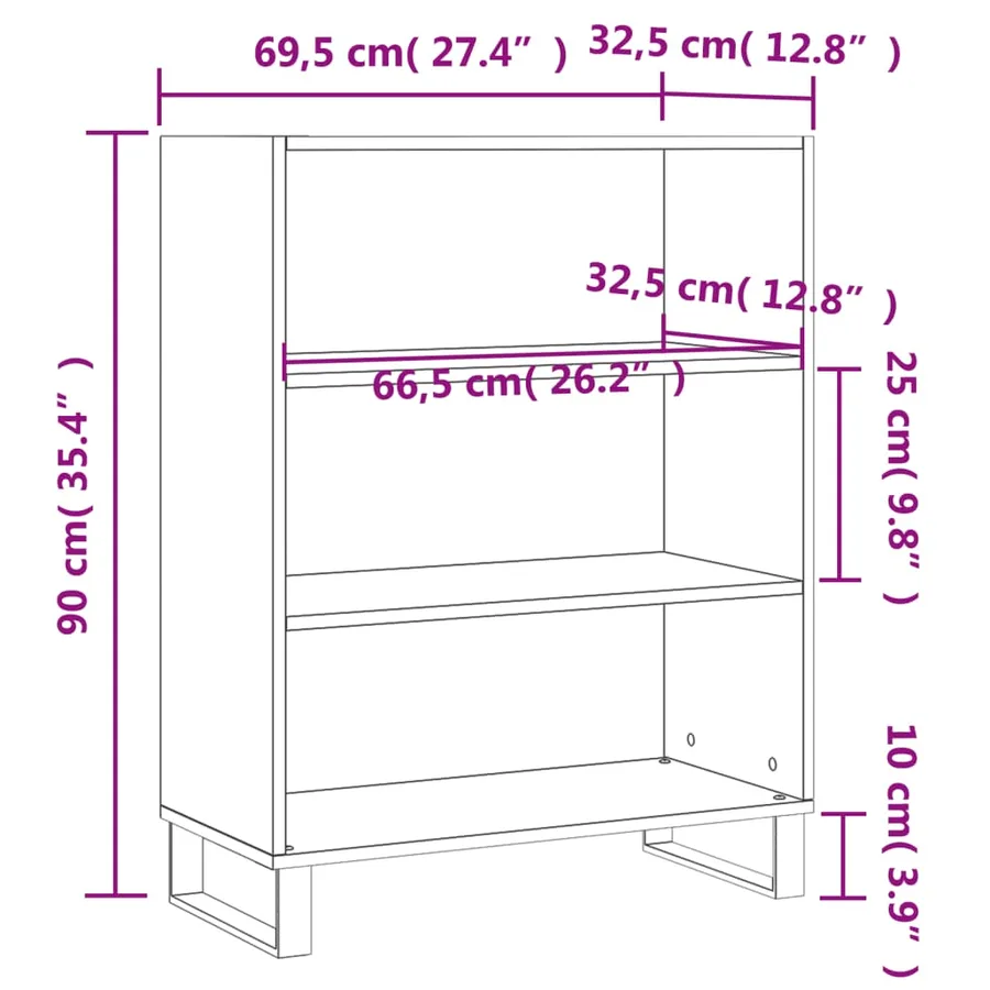 Armoire à étagères blanc brillant 69,5x32,5x90 cm - 9
