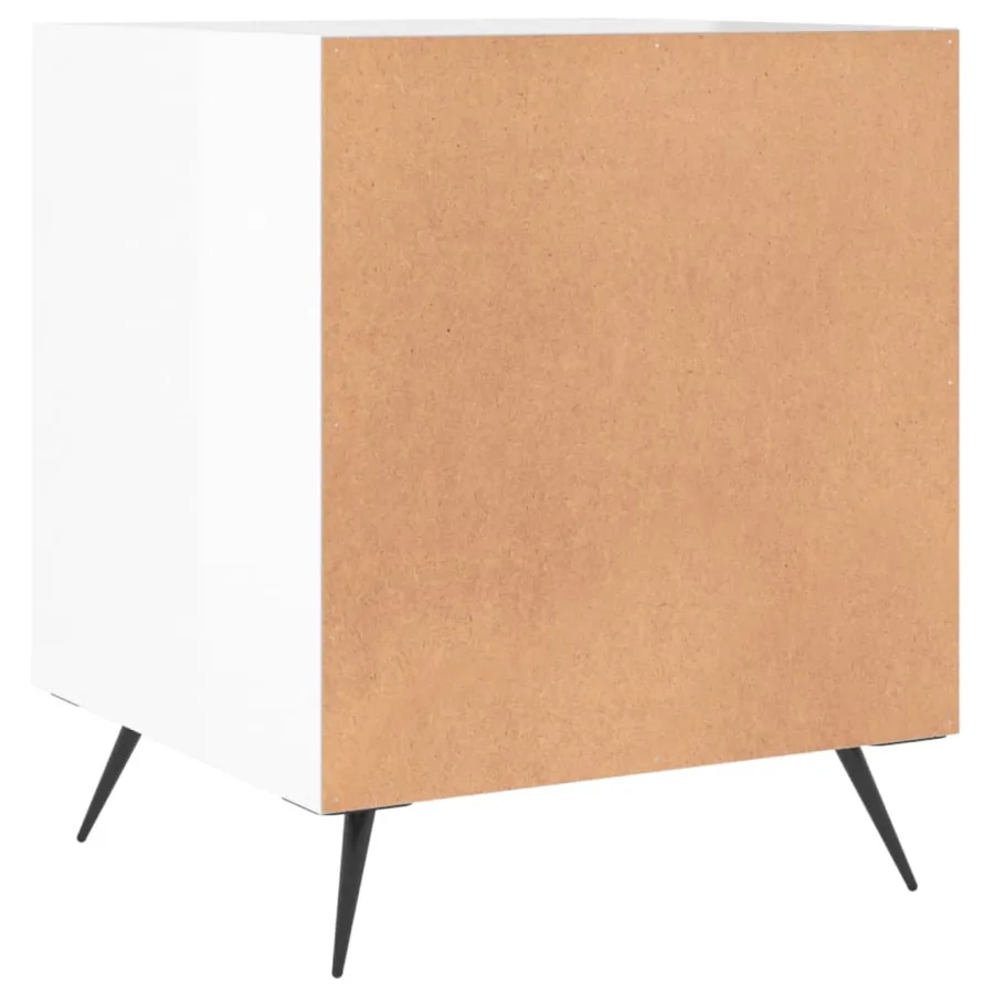 Table de chevet blanc brillant 40x40x50 cm bois d’ingénierie - 6