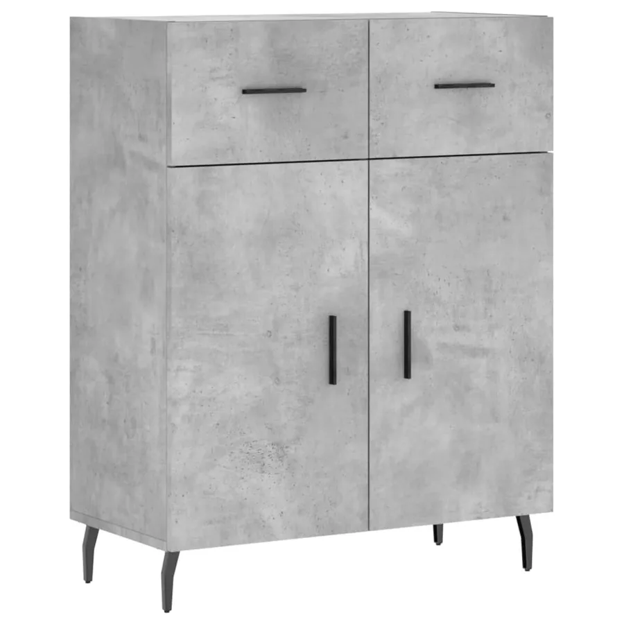 Buffet gris béton 69,5x34x90 cm bois d'ingénierie - 2