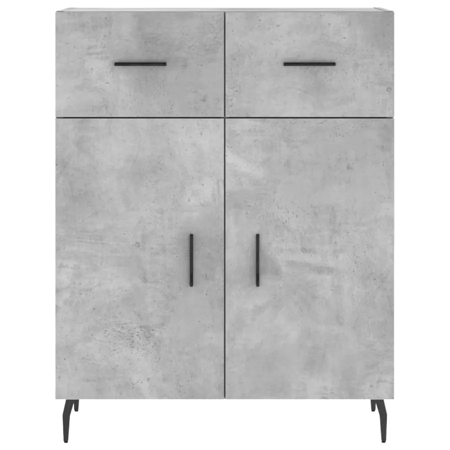 Buffet gris béton 69,5x34x90 cm bois d'ingénierie - 6