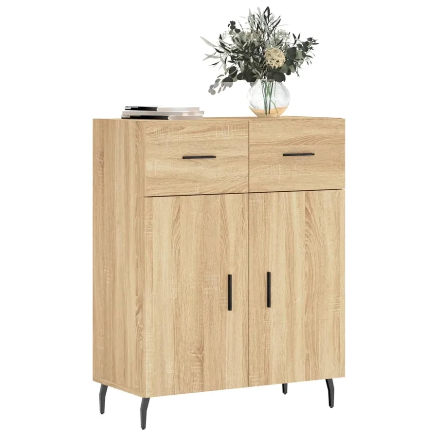 Buffet chêne sonoma 69,5x34x90 cm bois d'ingénierie - 3