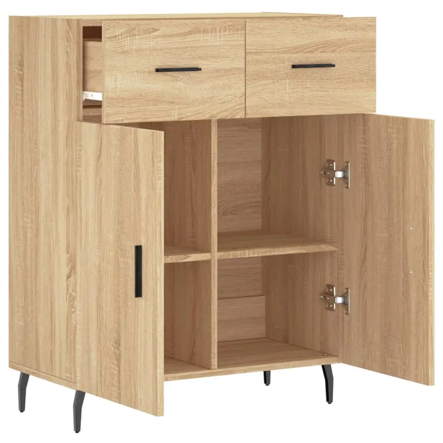 Buffet chêne sonoma 69,5x34x90 cm bois d'ingénierie - 5