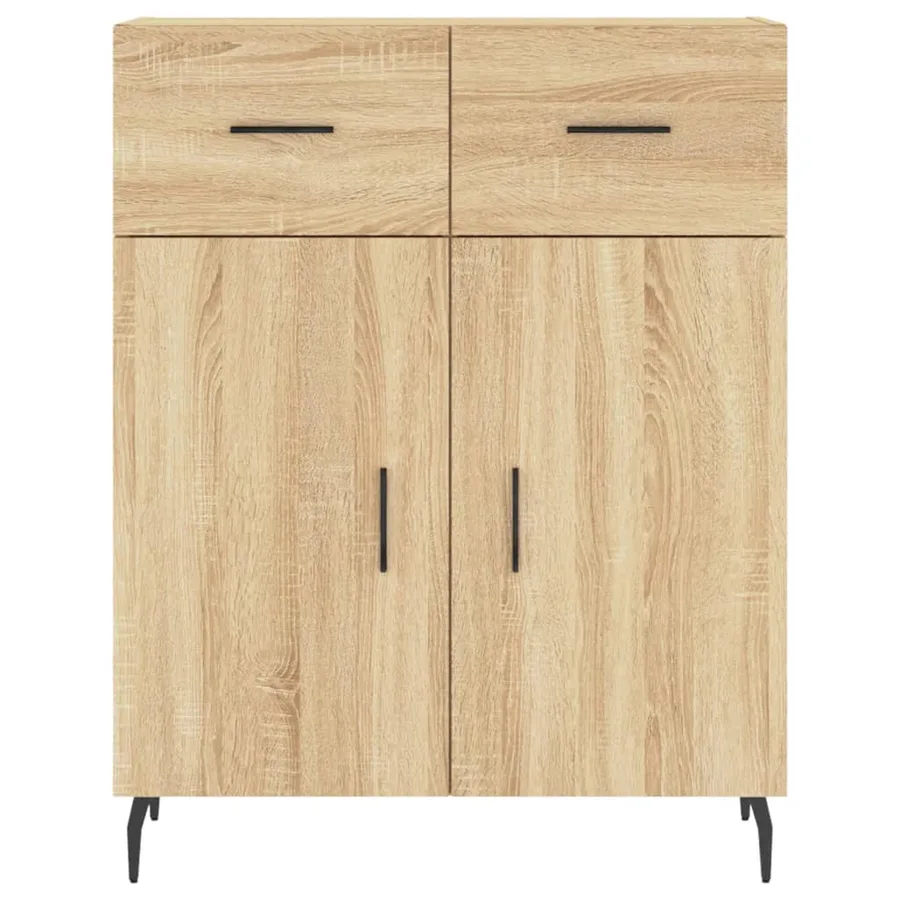 Buffet chêne sonoma 69,5x34x90 cm bois d'ingénierie - 6
