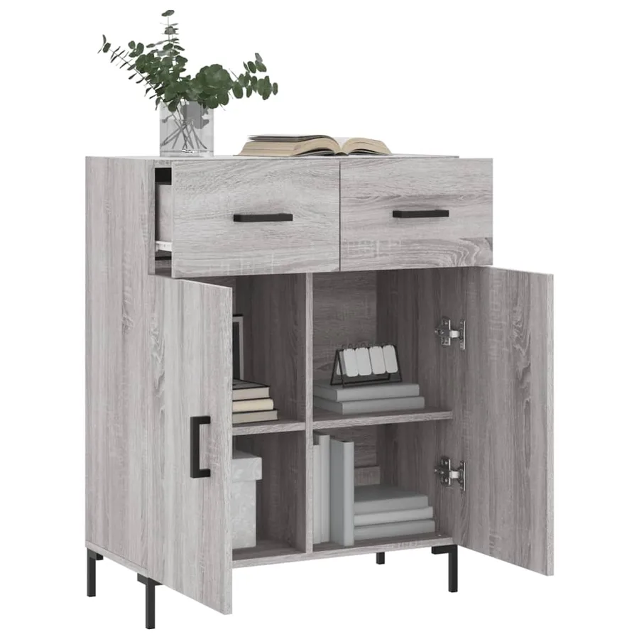 Buffet sonoma gris 69,5x34x90 cm bois d'ingénierie - 4