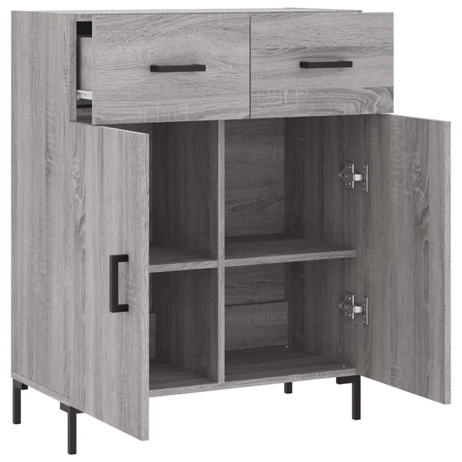 Buffet sonoma gris 69,5x34x90 cm bois d'ingénierie - 5