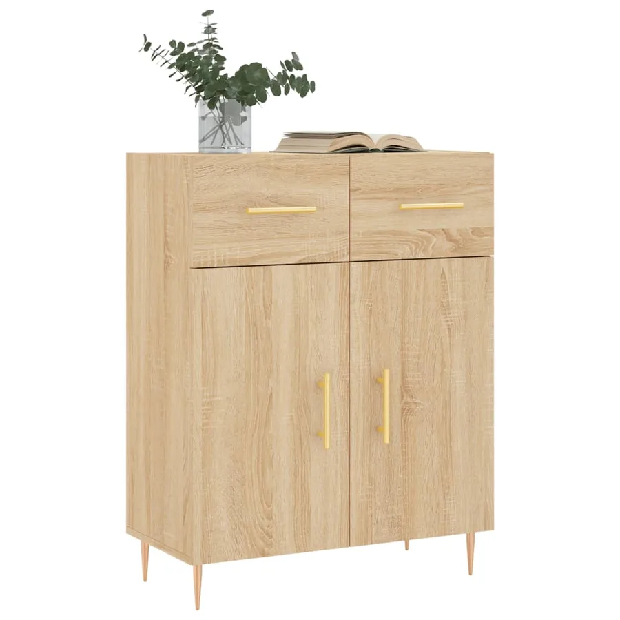 Buffet chêne sonoma 69,5x34x90 cm bois d'ingénierie - 3