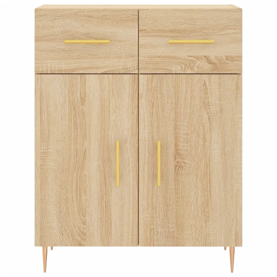 Buffet chêne sonoma 69,5x34x90 cm bois d'ingénierie - 6