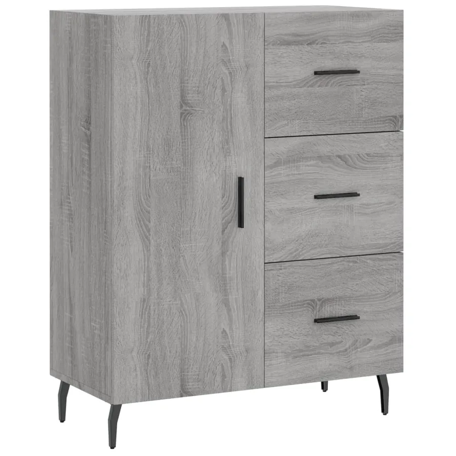 Buffet sonoma gris 69,5x34x90 cm bois d'ingénierie - 2