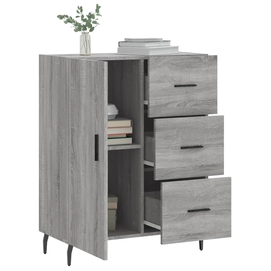 Buffet sonoma gris 69,5x34x90 cm bois d'ingénierie - 4