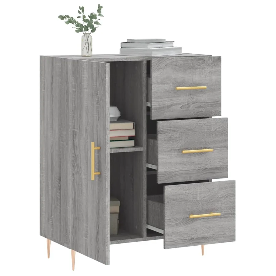 Buffet sonoma gris 69,5x34x90 cm bois d'ingénierie - 4