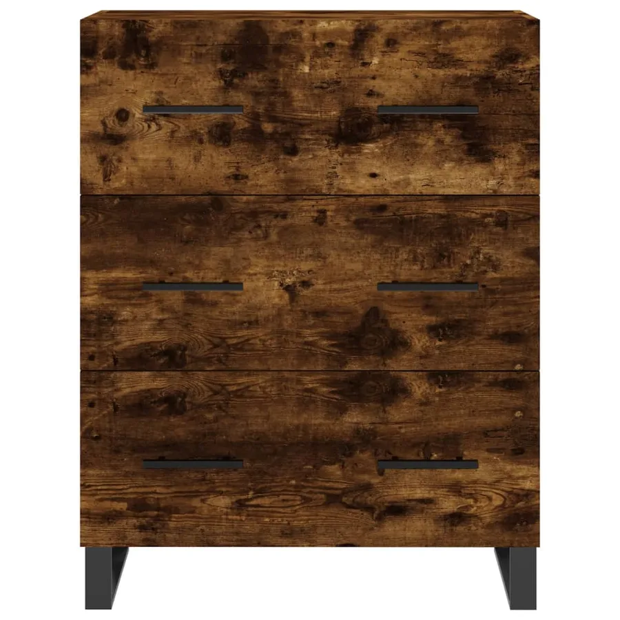 Buffet chêne fumé 69,5x34x90 cm bois d'ingénierie - 5