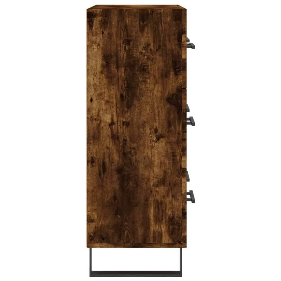 Buffet chêne fumé 69,5x34x90 cm bois d'ingénierie - 7