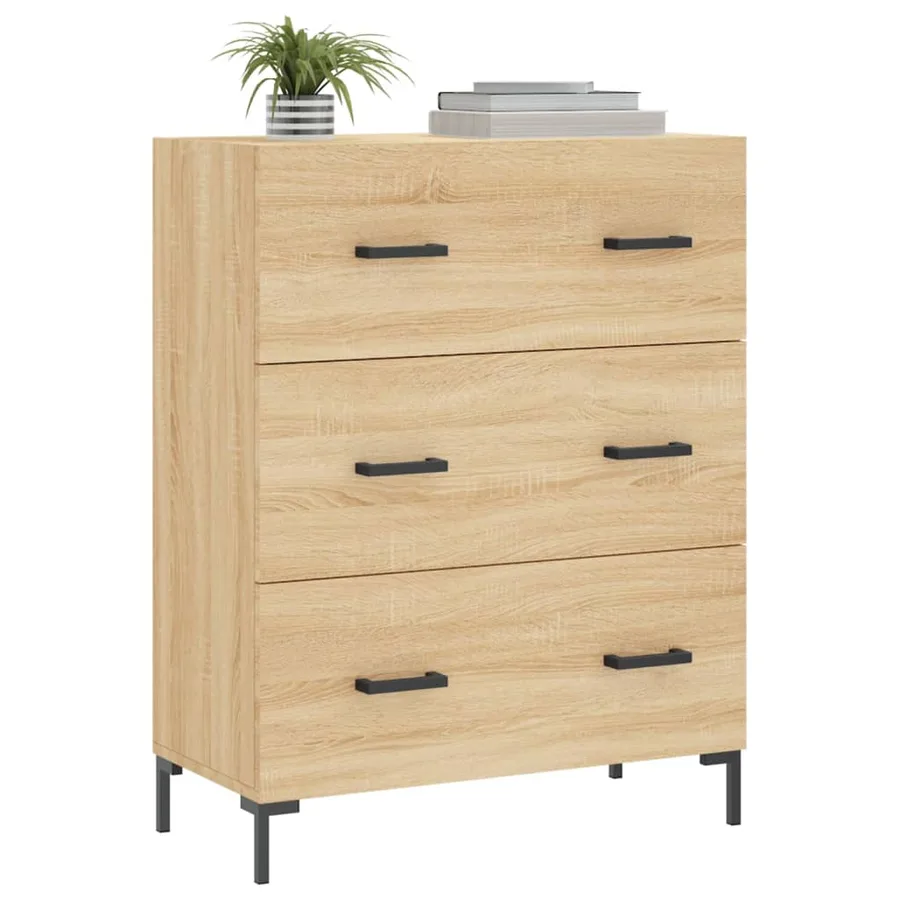 Buffet chêne sonoma 69,5x34x90 cm bois d'ingénierie - 3