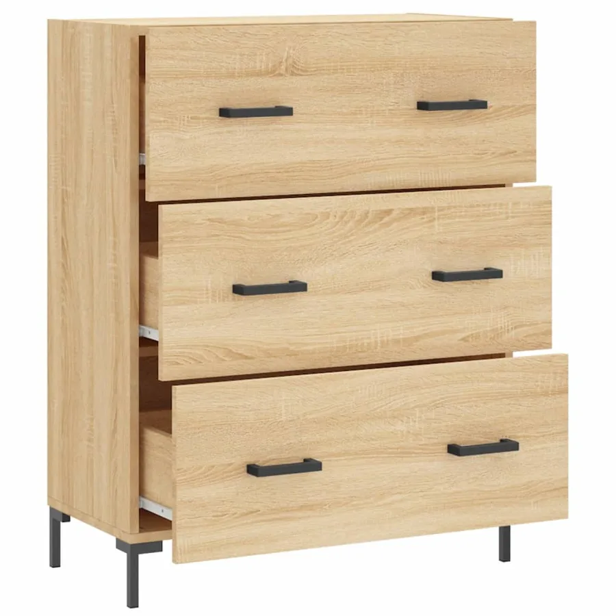 Buffet chêne sonoma 69,5x34x90 cm bois d'ingénierie - 6