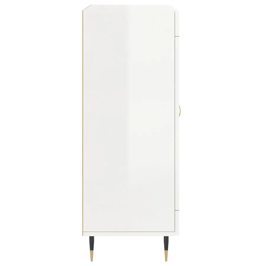 Buffet Blanc brillant 69,5x34x90 cm Bois d'ingénierie - 7
